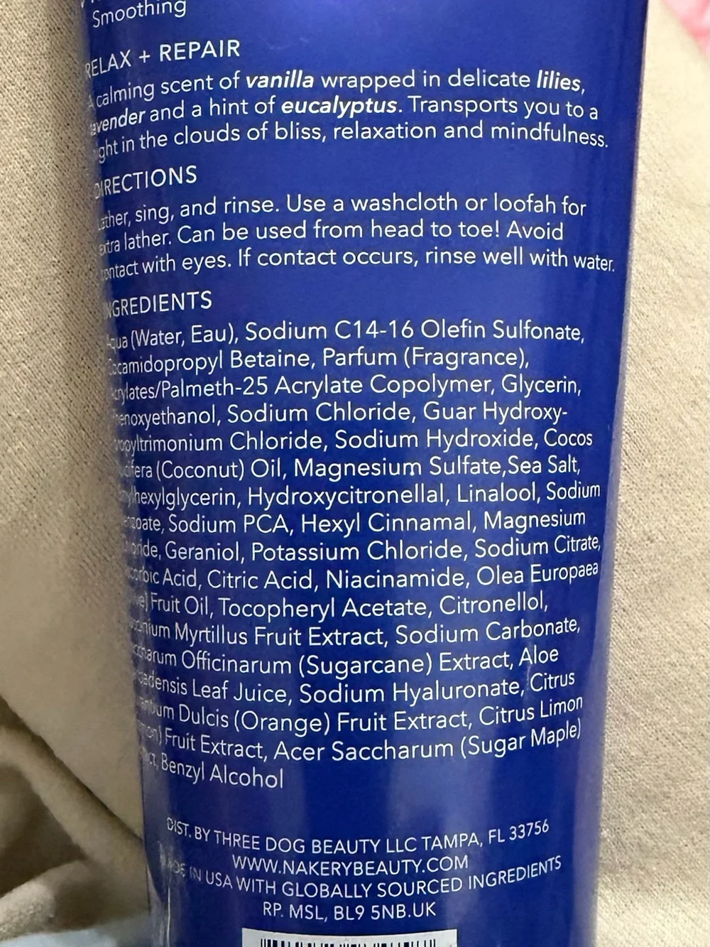 Nakery Beauty Magnesium Face, Body & Hair Wash - Blue